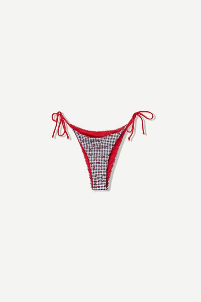 Bershka Cherry gingham bikini bottoms