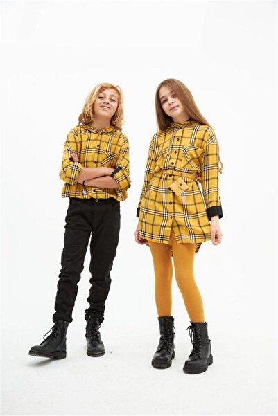 Hilal Akıncı Kids Φόρεμα με ζώνη με κουκούλα για κορίτσι