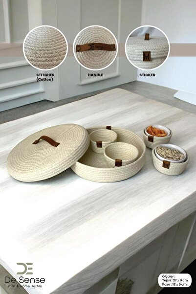 DESENSE Kapaklı Çerezlik Seti - Sunumluk Saklama Tepsisi(1 adet Kapaklı Tepsi...