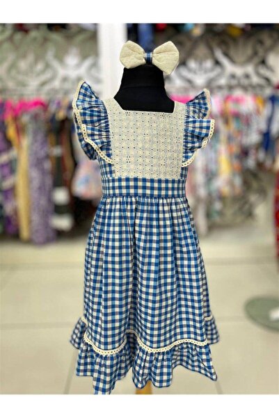 Hilal Akıncı Kids Тъкана рокля с мотиви за момиче