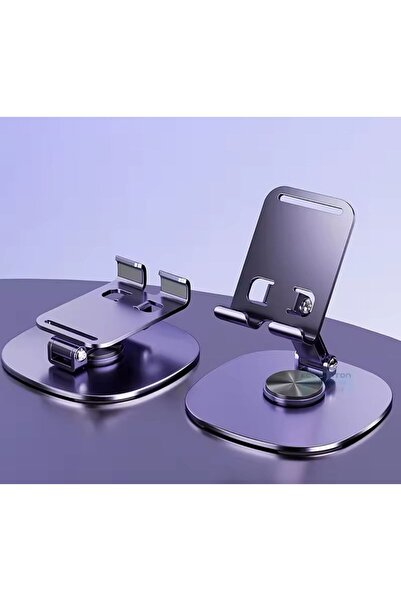 ZETT Masa Üstü Telefon Tablet Tutucu Metal Alüminyum 360 Derece Dönebilen Yük...
