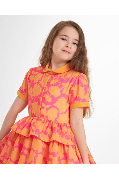 Hilal Akıncı Kids Rochie de in din bumbac stratificată colorată pentru fete