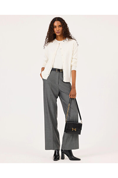 SEÇİL Sıfır Yaka Düğmeli Uzun Kollu Triko Hırka