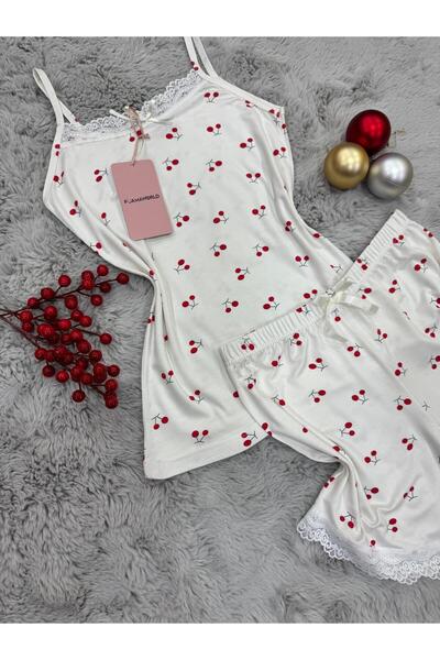 pijamaworld SET DE PIZAMA CU ȘORȚ CU CUREA IP ȘI ȚESĂTURĂ MOALE DE VISCOS