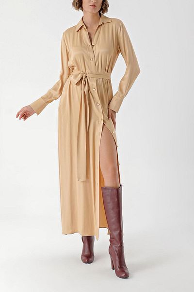 SOCIETA Beige Loose-fitting shirt dress 94269