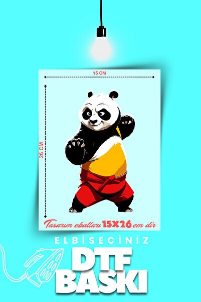 VİZYON İKRA "KUNGFU PANDA" تحت عنوان الكي على تي شيرت نقل النسيج طباعة Dtf
