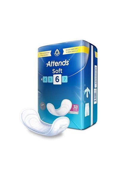 attends Soft 6 Anatomically Shaped Pads - 38 Pieces
