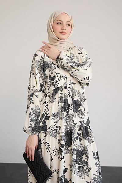 InStyle Rochie albă cu model de flori de marie