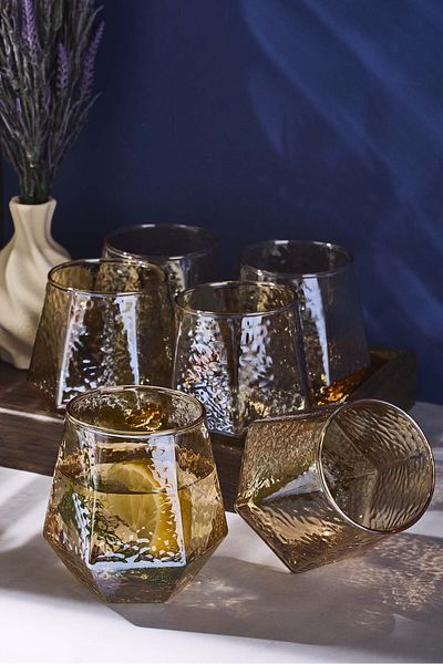 Perotti Harris Amber 320 ml Set of 6 Glass Cups