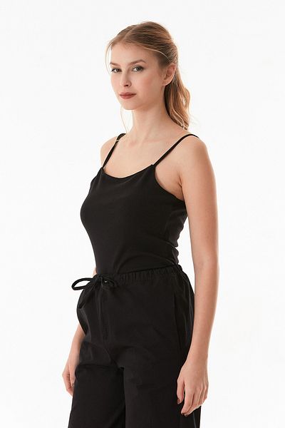 Fulla Moda Basic Snap Rope Strap Bodysuit
