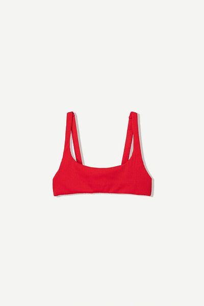Bershka Ribbed bikini top