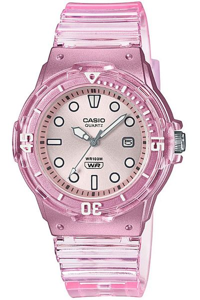 Casio ساعة نسائية تناظرية بسوار من الراتنج الشفاف - LRW-200HS-4EVDF