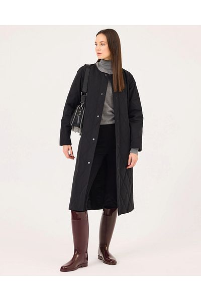 SCL Quilted Anorak Coat with Snap Buttons