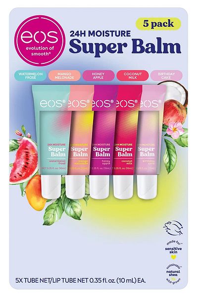 Eos 5 Pieces Variety Pack Super Balm Lip Balm