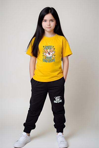 FYK COLLECTİON Pawsitive Štampano Majica kratkih rukava i trenerke za devojči...