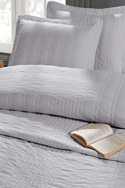 Altınbaşak Valentina Çift Kişilik Yatak Örtüsü Gri (3 Parça)