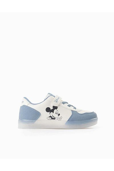 Ziddy Light-up Trainers for Boys 'Mickey', White/Blue