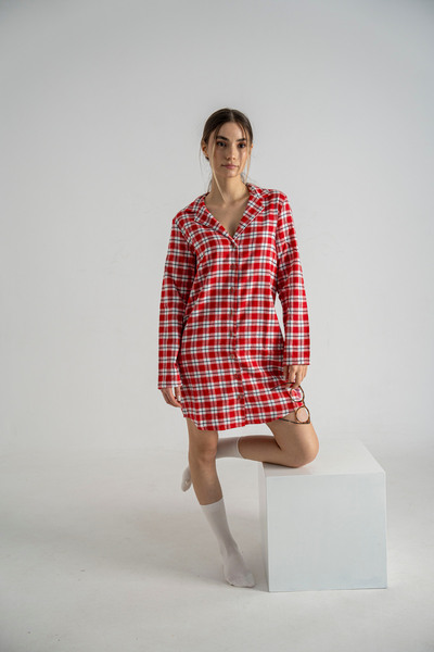 FEELAMORE Urban Comfort Flannel Buttoned Tunic – Long Cut, Comfortable and Stylish