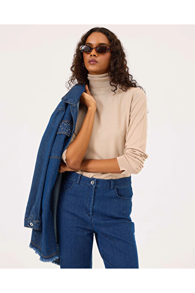 SEÇİL Tam Balıkçı Yakalı Uzun Kollu Triko Bluz