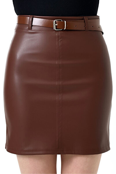 MissThetis Yüksek Bel İçi Polarlı Şardonlu İnce Kemerli Fermuarlı Düz Kesim G...