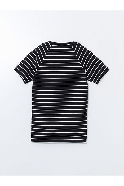 LC Waikiki Γυναικείο μπλουζάκι με ριγέ λαιμόκοψη LCW Crew