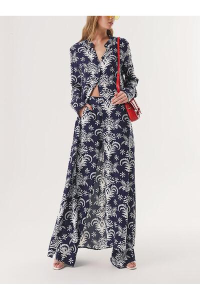 SOCIETA Lacivert Beli lastikli pantolonlu ikili takım 12322