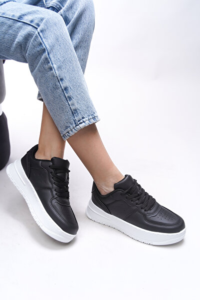 Riccon Siyah Beyaz Kadın Sneaker 0012255