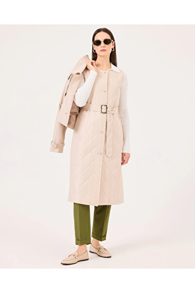 SEÇİL İç Yelekli Düğmeli Kuşaklı Trençkot