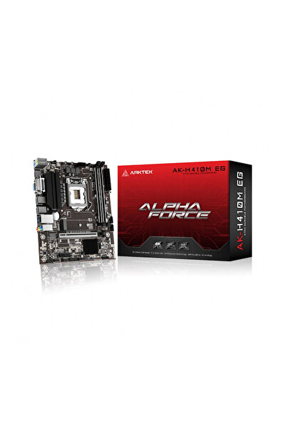 arktek ALPHA FORCE, AK-H410M EG VA, 2xDDR4, M.2, D-Sub, HDMI, 10.Nesil, LGA12...