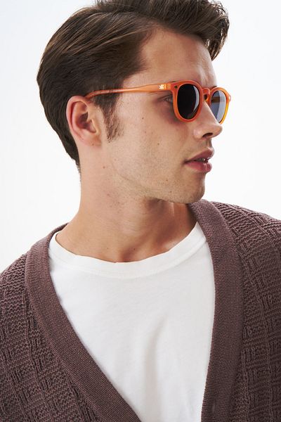 EYE OF HORUS Eoh1063 C131 Matte Orange Unisex Sunglasses