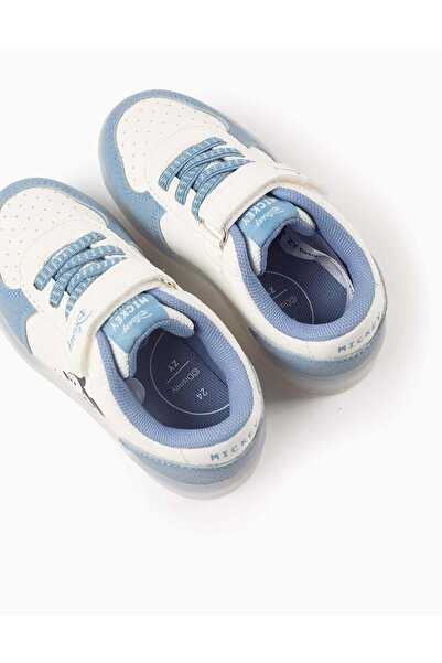 Ziddy Light-up Trainers for Baby Boys 'Mickey', White/Blue