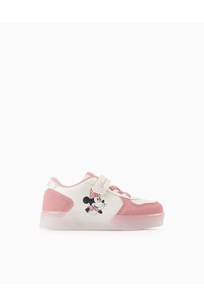 Ziddy Light-up Trainers for Baby Girls 'Minnie', Pink/White