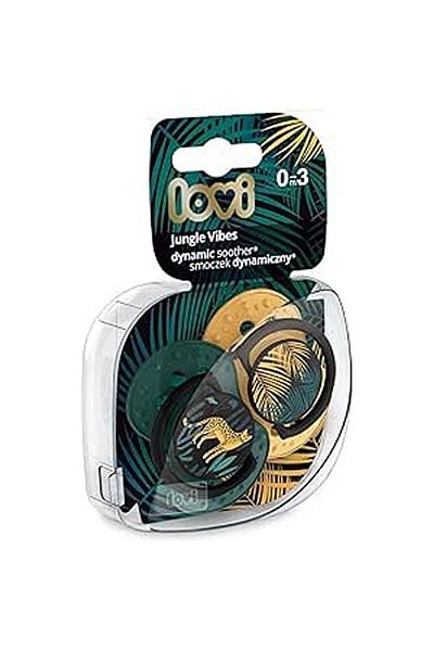 LOVI Dynamic Jungle Vibes Boy Collection Soother 0-3 Months Baby - Pack of 2, Green