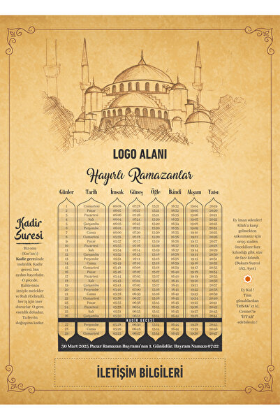 giftcrea Kurumsal Firmalara Özel Ramazan İmsakiyesi 2026 ,Özelleştirilebilir ...