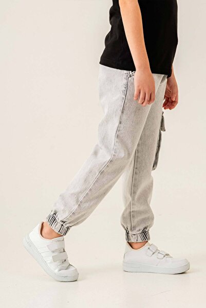 Gold Class Kidswear Erkek Çocuk Jogger Kargo Cepli Kot Pantalon