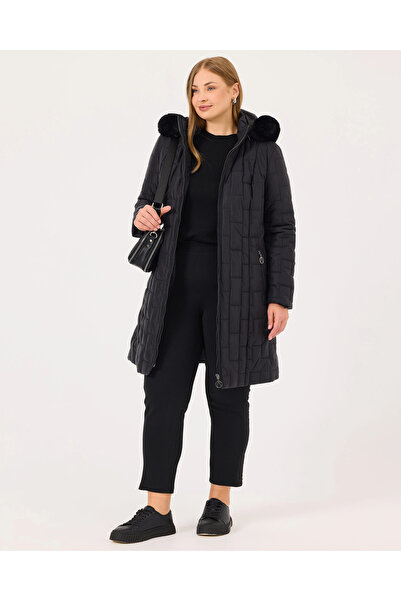 Gala-Xi Plus Size Hooded Zippered Puffer Coat