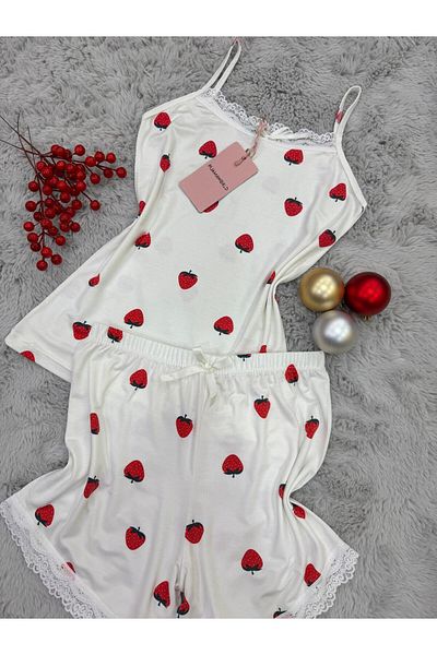 pijamaworld SET DE PIZAMA CU ȘORȚ CU CUREA IP ȘI ȚESĂTURĂ MOALE DE VISCOS