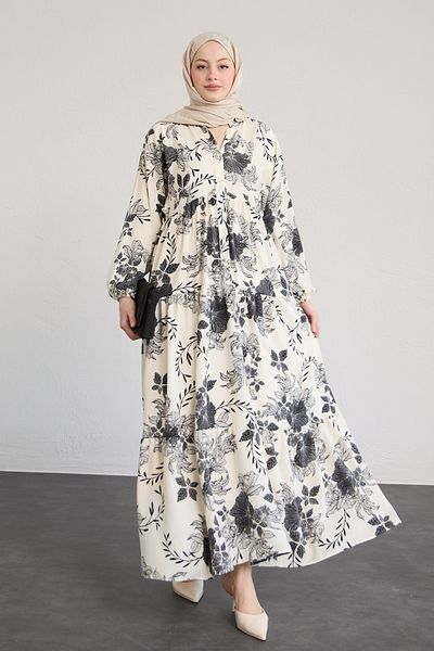 InStyle Rochie albă cu model de flori de marie