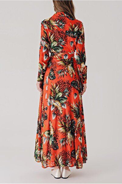 SOCIETA Print Pocket Long Shirt Dress 94409