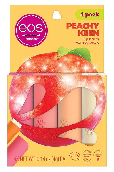 Eos Peachy Keen Lip Balm 4 Pack