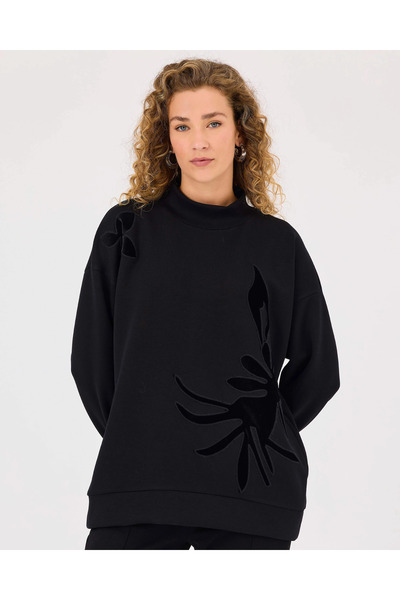 SCL Dik Yaka Desenli Uzun Kollu Tunik