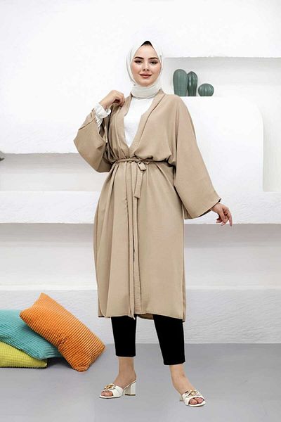 CNG MODA Belted Aerobin Wide Sleeve Oversize Kimono