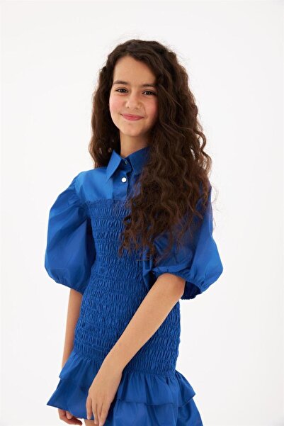 Hilal Akıncı Kids Φόρεμα με βολάν για κορίτσια με μανίκια με μπαλόνι