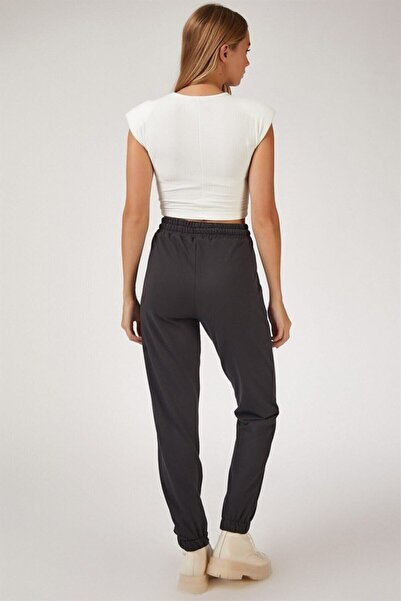 TRQOM Γυναικεία αθλητική φόρμα - Παντελόνι με λεπτή εφαρμογή, ελαστική φόρμα (ανθρακί)