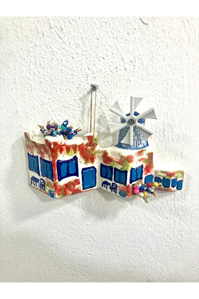 Store Begonvil Yel Değirmeni Desenli Bodrum Ege Alaçatı Evi Seramik Bahçe Duv...