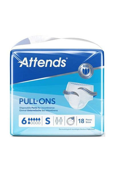 attends Pull-Ons 6 Small Size, Disposable Pants For Incontinence - Pack Of 8