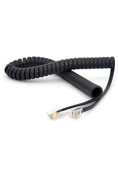 harry Siyah Telefon Ahize Spiral Kordon Kablosu