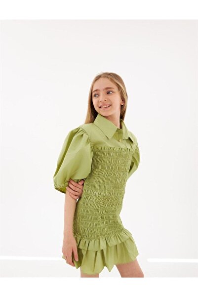 Hilal Akıncı Kids Φόρεμα με βολάν για κορίτσια με μανίκια με μπαλόνι