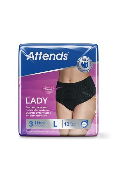 attends Lady Discreet 3 Underwear Large Size - 10 Pieces