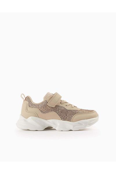 Ziddy Trainers with Sparkles for Girls 'ZY Superlight Runner', Beige